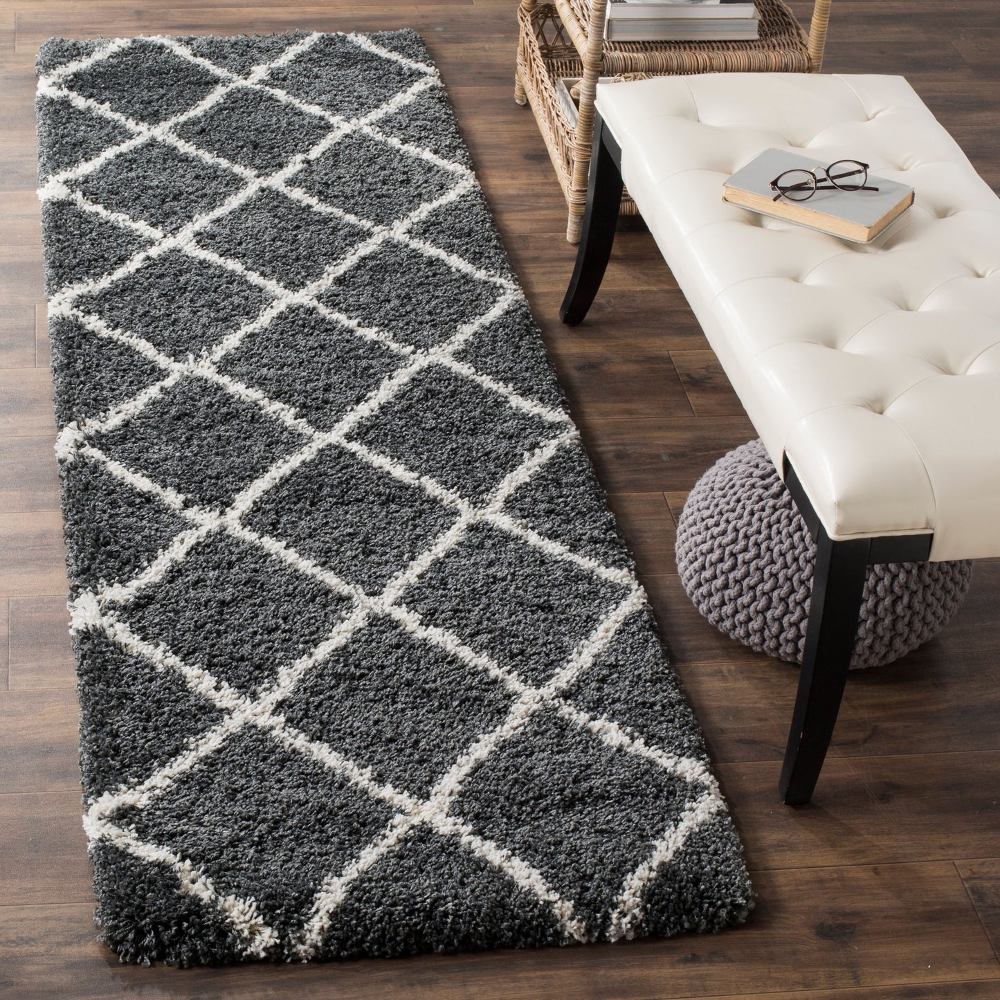 Tapis SAFAVIEH Hudson Shag Raili Diamond Trellis de 5 cm d'épaisseur