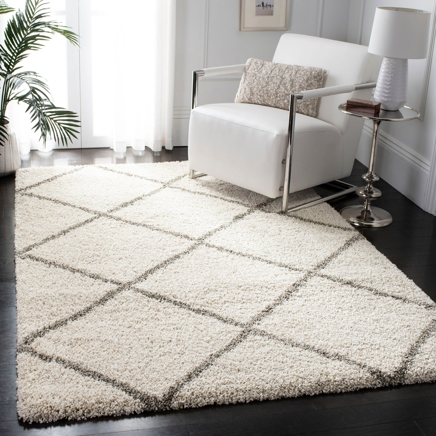 Tapis SAFAVIEH Hudson Shag Raili Diamond Trellis de 5 cm d'épaisseur