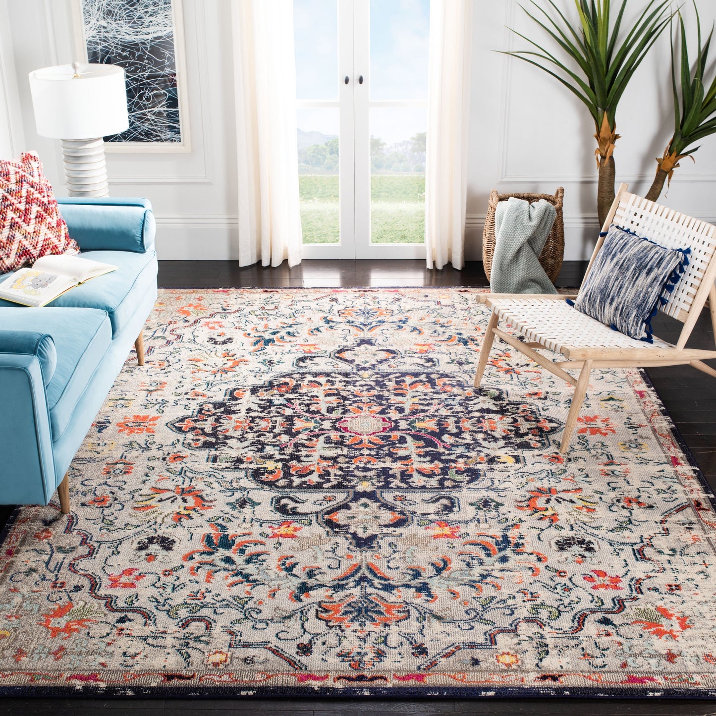 Tapis SAFAVIEH Madison Libusa Boho à médaillon vieilli