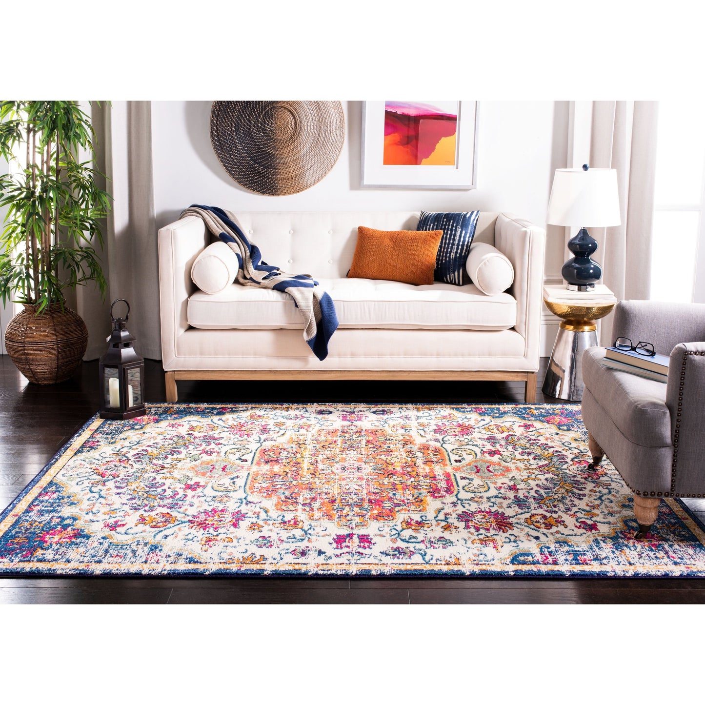 Tapis SAFAVIEH Madison Libusa Boho à médaillon vieilli