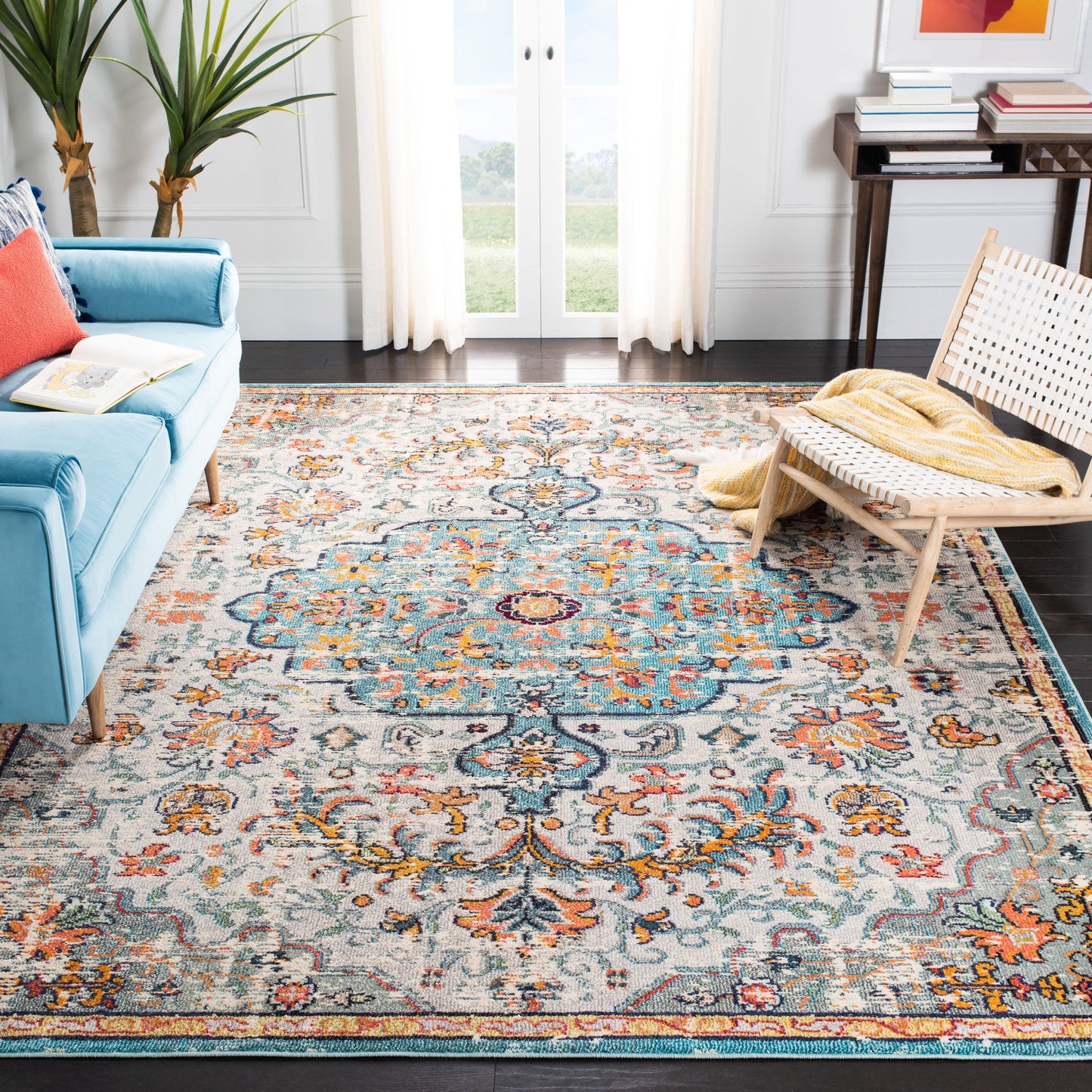 Tapis SAFAVIEH Madison Libusa Boho à médaillon vieilli