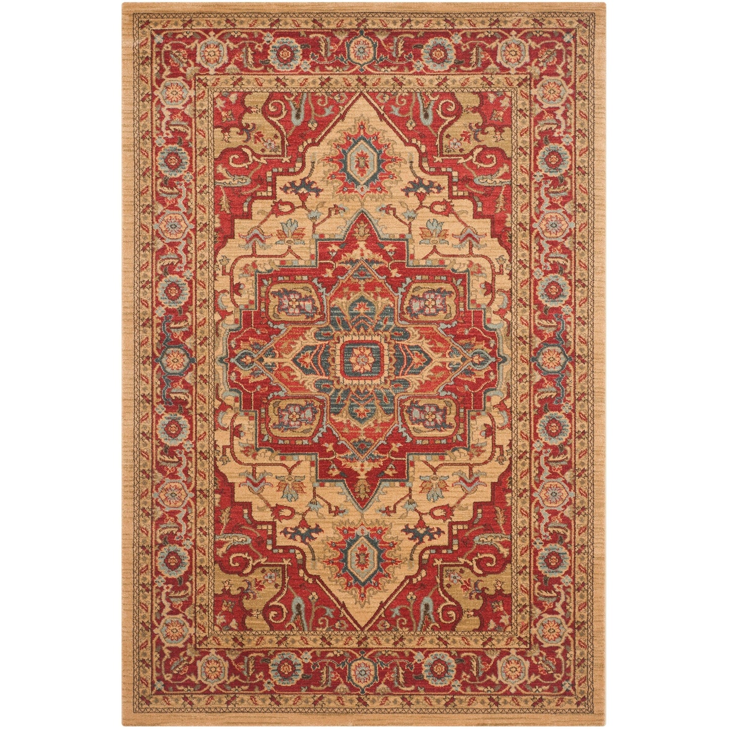 Tapis SAFAVIEH Mahal Beverley Traditionnel Grandeur Rouge/Naturel