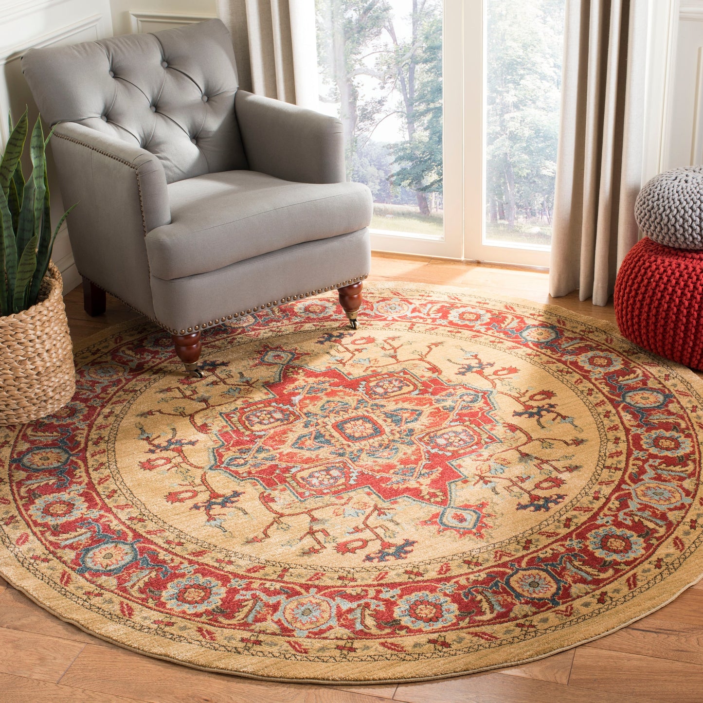 Tapis SAFAVIEH Mahal Beverley Traditionnel Grandeur Rouge/Naturel