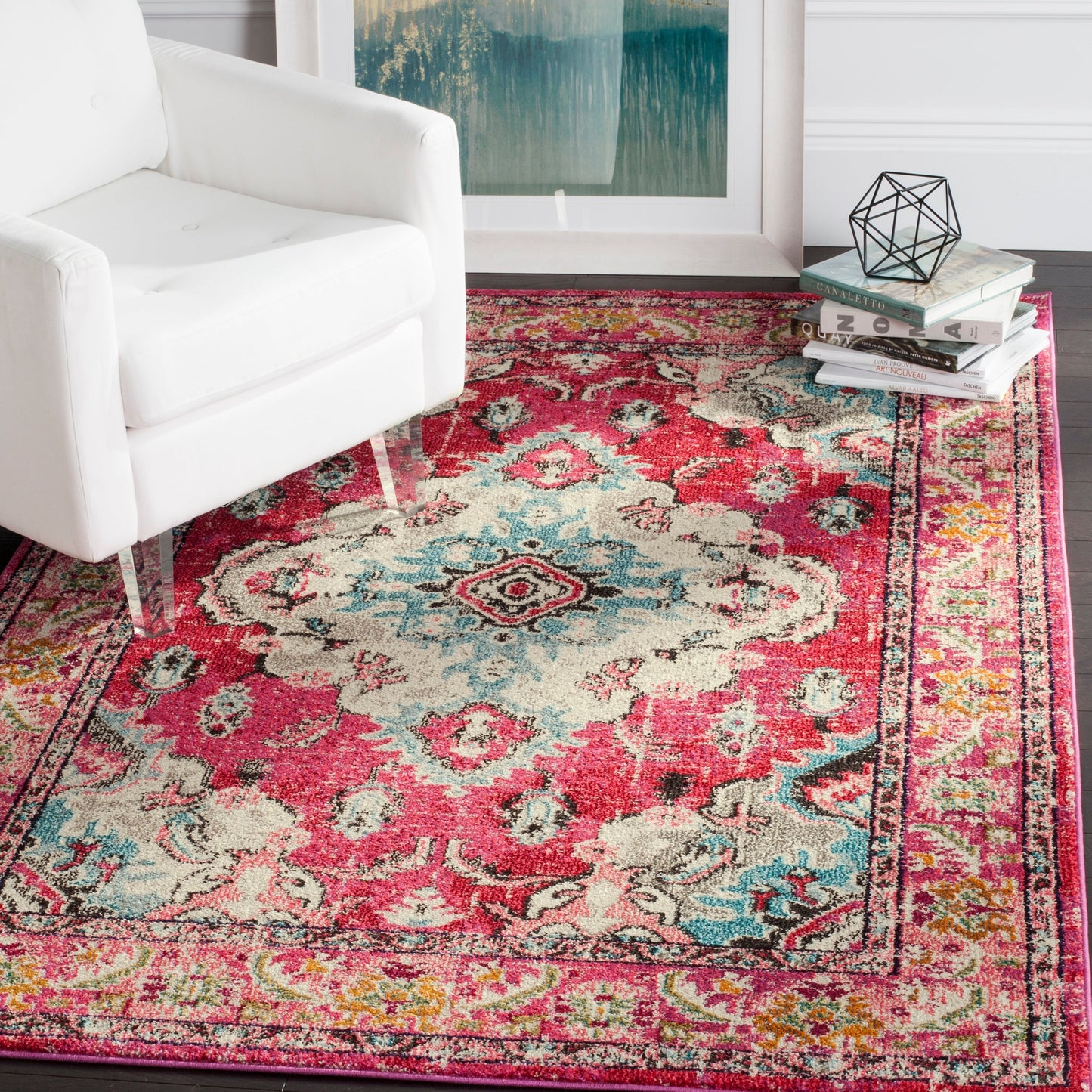 Tapis SAFAVIEH Monaco Océane Boho à médaillon vieilli