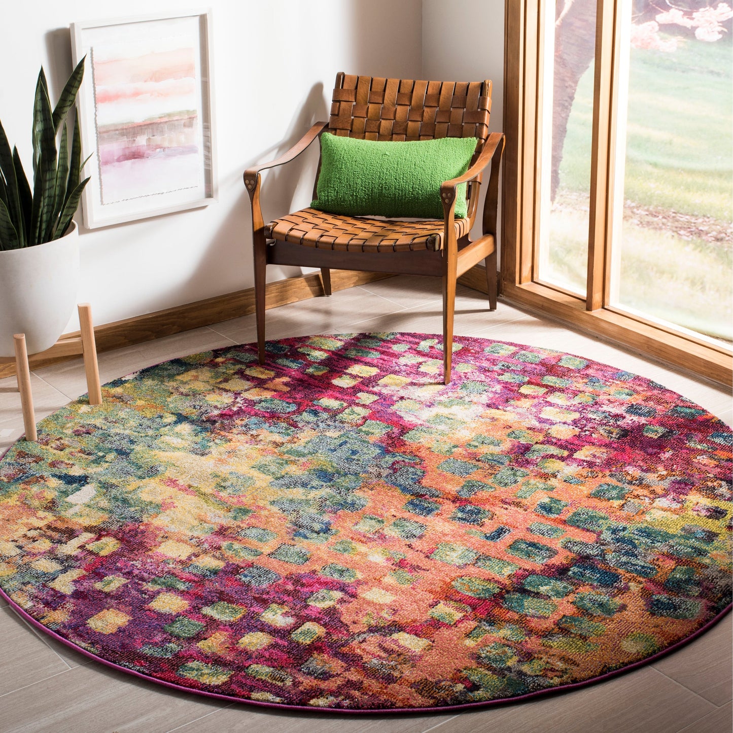Tapis SAFAVIEH Monaco Panna Boho Abstrait Moderne Aquarelle