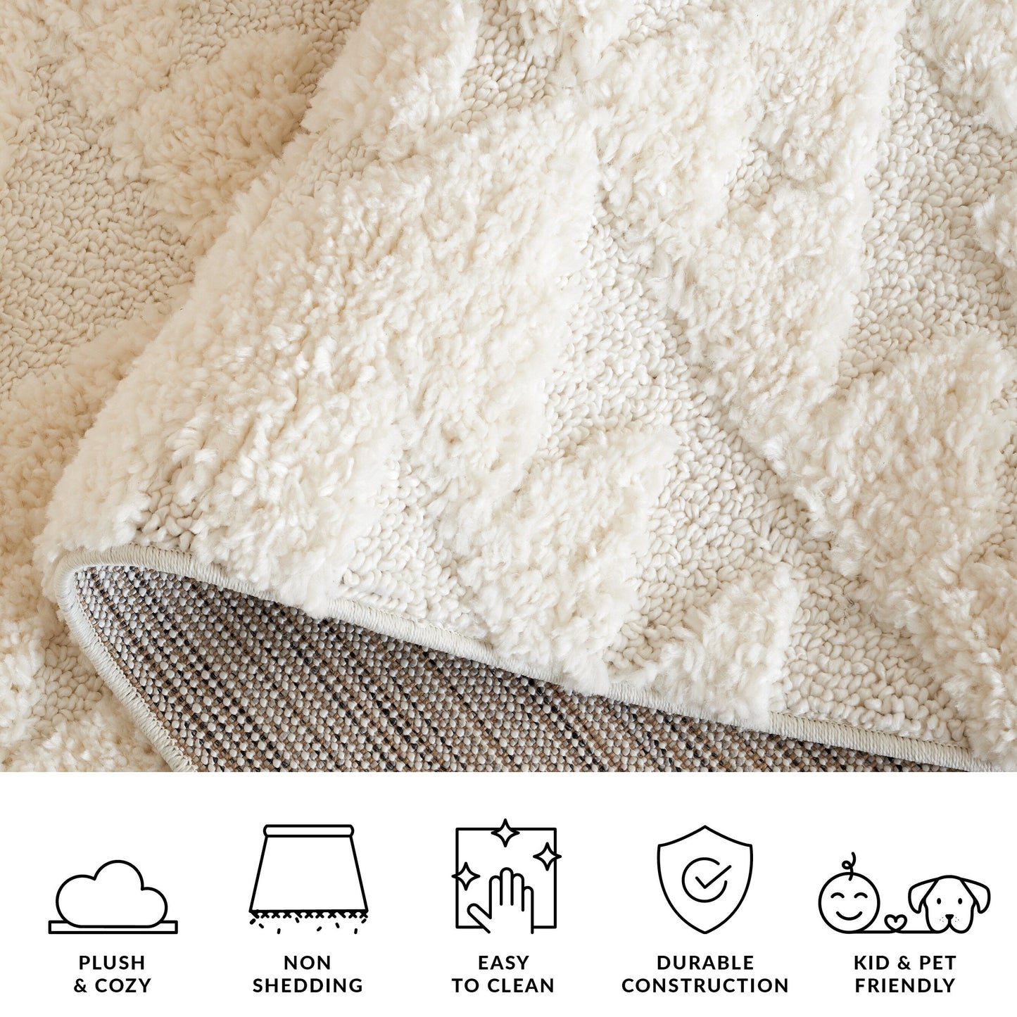 Tapis SAFAVIEH marocain à franges et poils longs Delores, épaisseur 5 cm