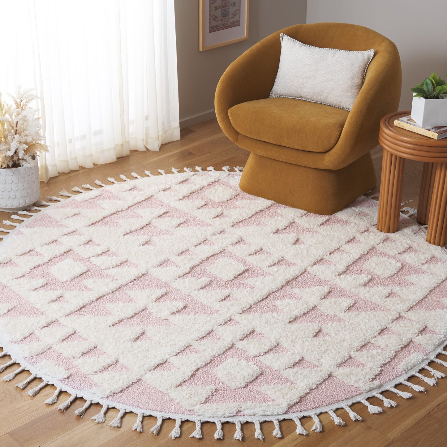 Tapis SAFAVIEH marocain à franges et poils longs Delores, épaisseur 5 cm