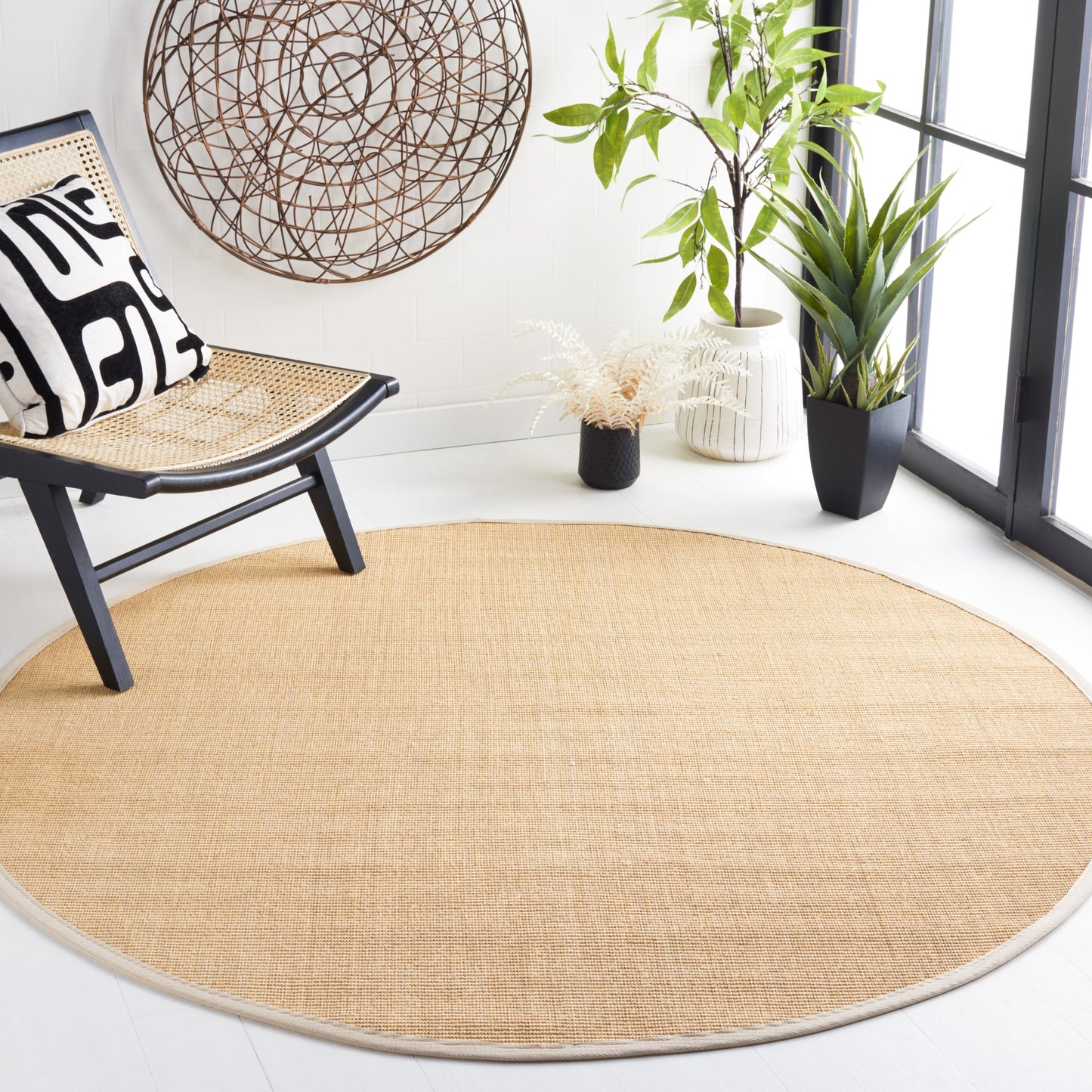 Tapis en sisal SAFAVIEH en fibres naturelles, bordure décontractée Alleen