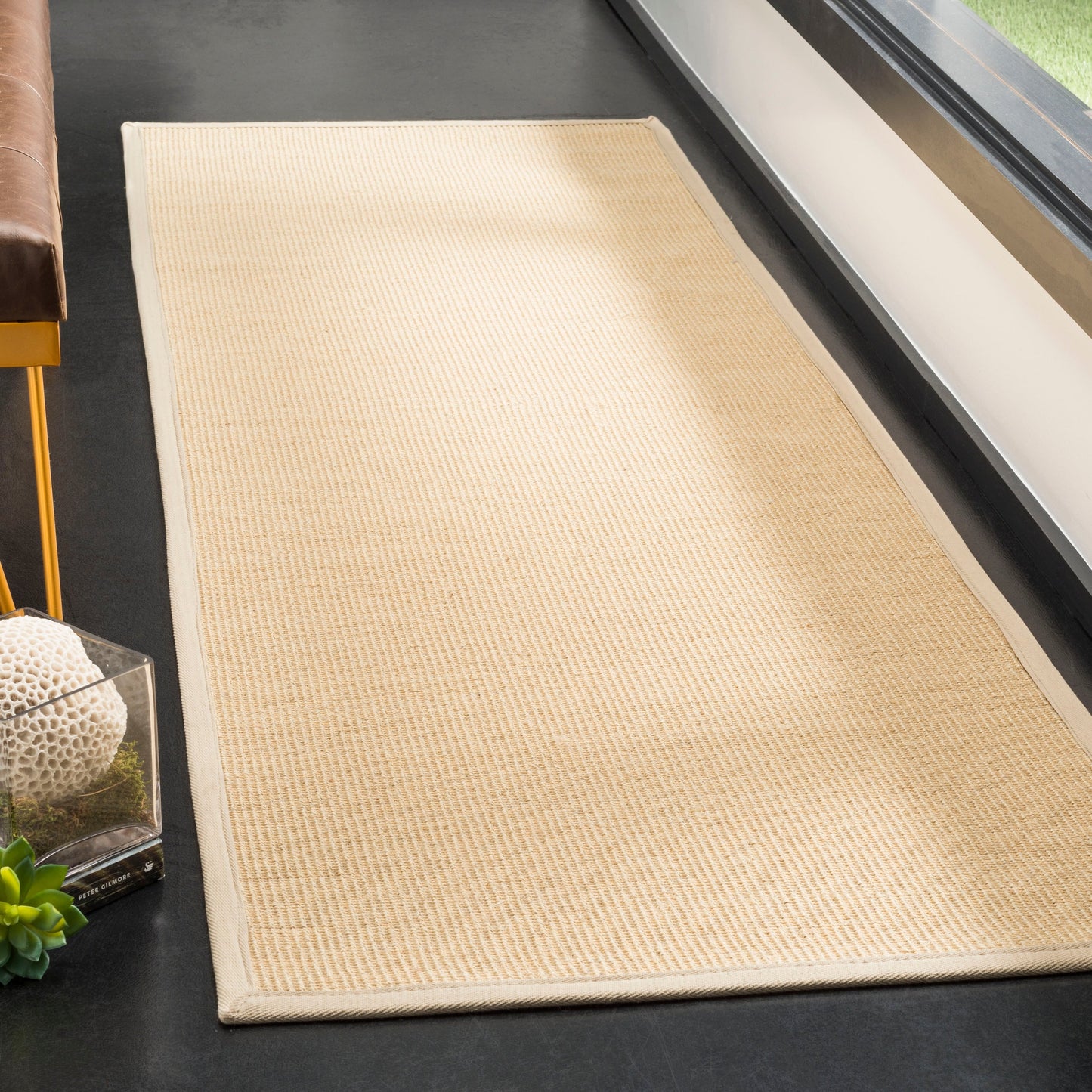 Tapis en sisal SAFAVIEH en fibres naturelles, bordure décontractée Alleen