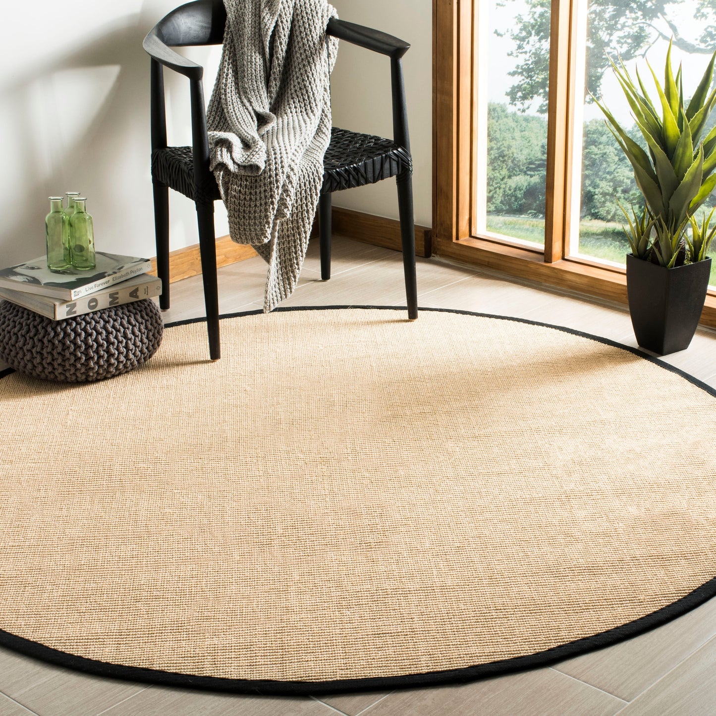 Tapis en sisal SAFAVIEH en fibres naturelles, bordure décontractée Alleen