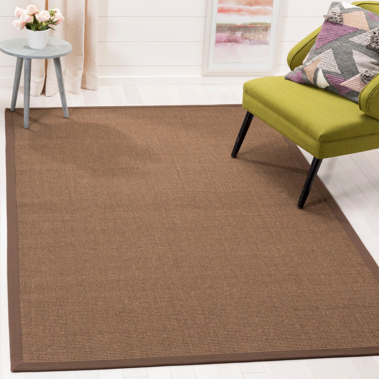 Tapis en sisal à bordure Madelyn en fibres naturelles SAFAVIEH