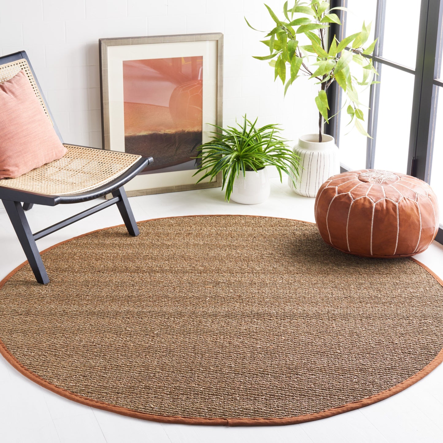 Tapis Trilby en fibres naturelles SAFAVIEH à chevrons en jonc de mer