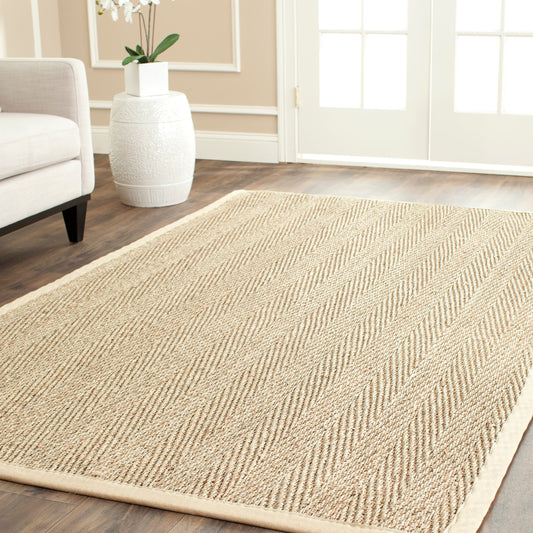 Tapis Trilby en fibres naturelles SAFAVIEH à chevrons en jonc de mer