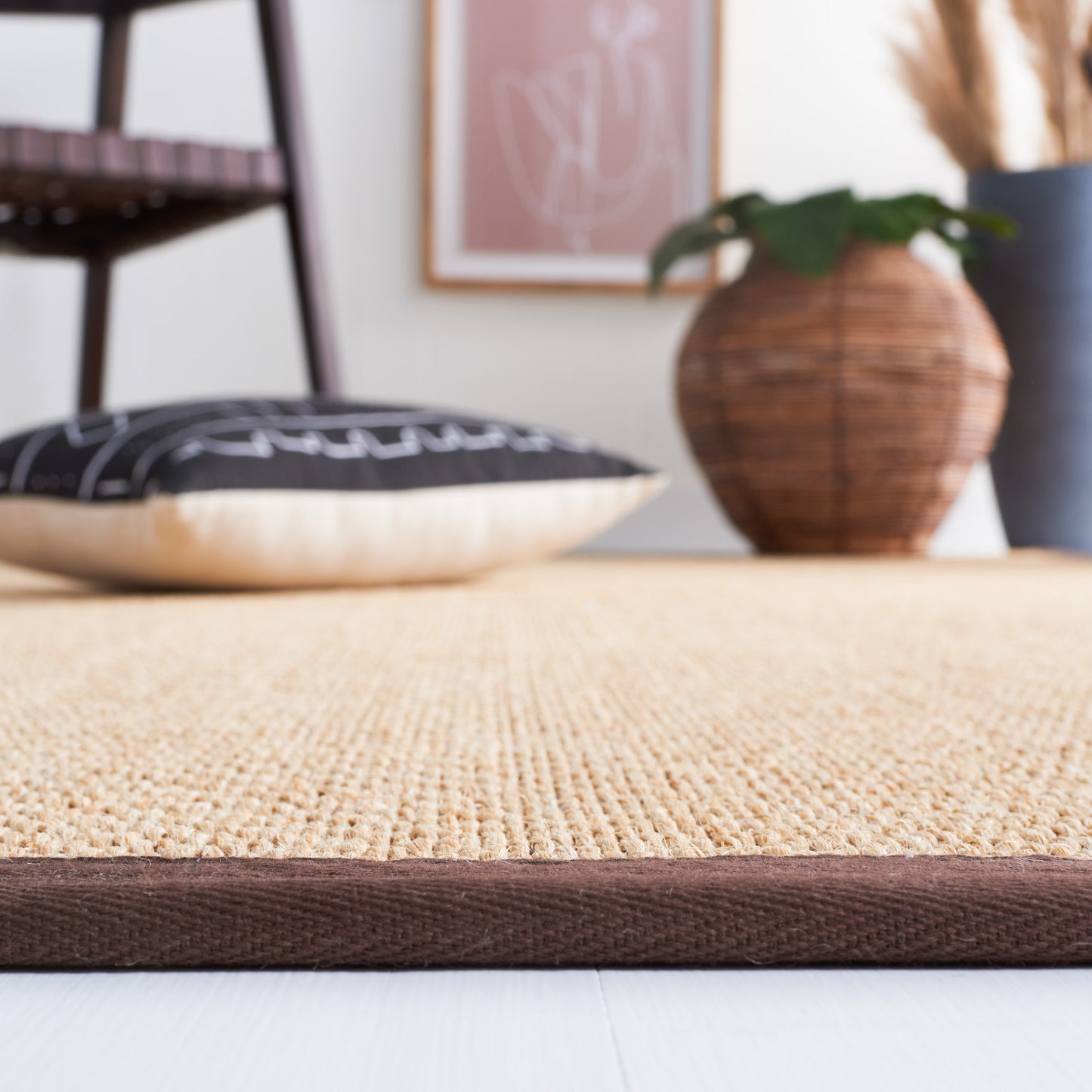 Tapis en sisal SAFAVIEH Venus en fibre naturelle, bordure décontractée