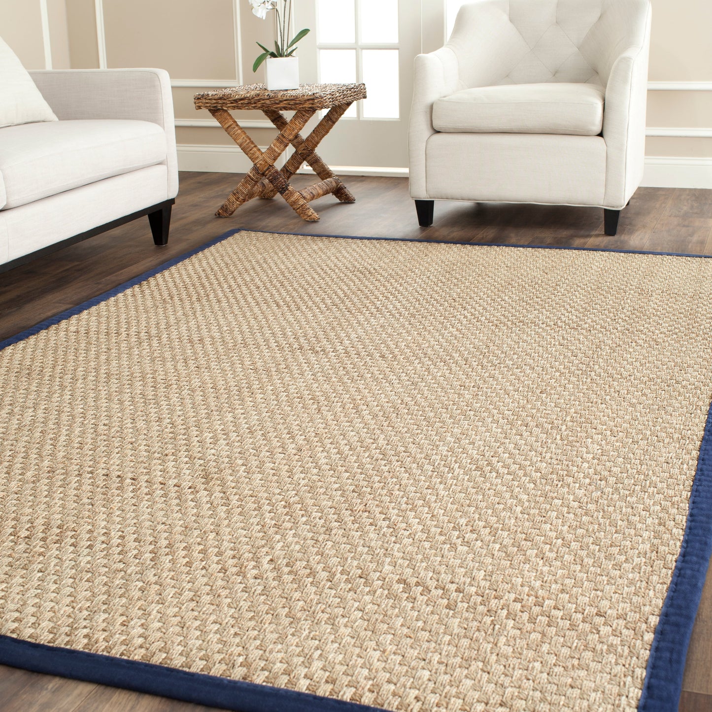 Tapis SAFAVIEH en fibres naturelles Zymryd à motif vannerie en jonc de mer