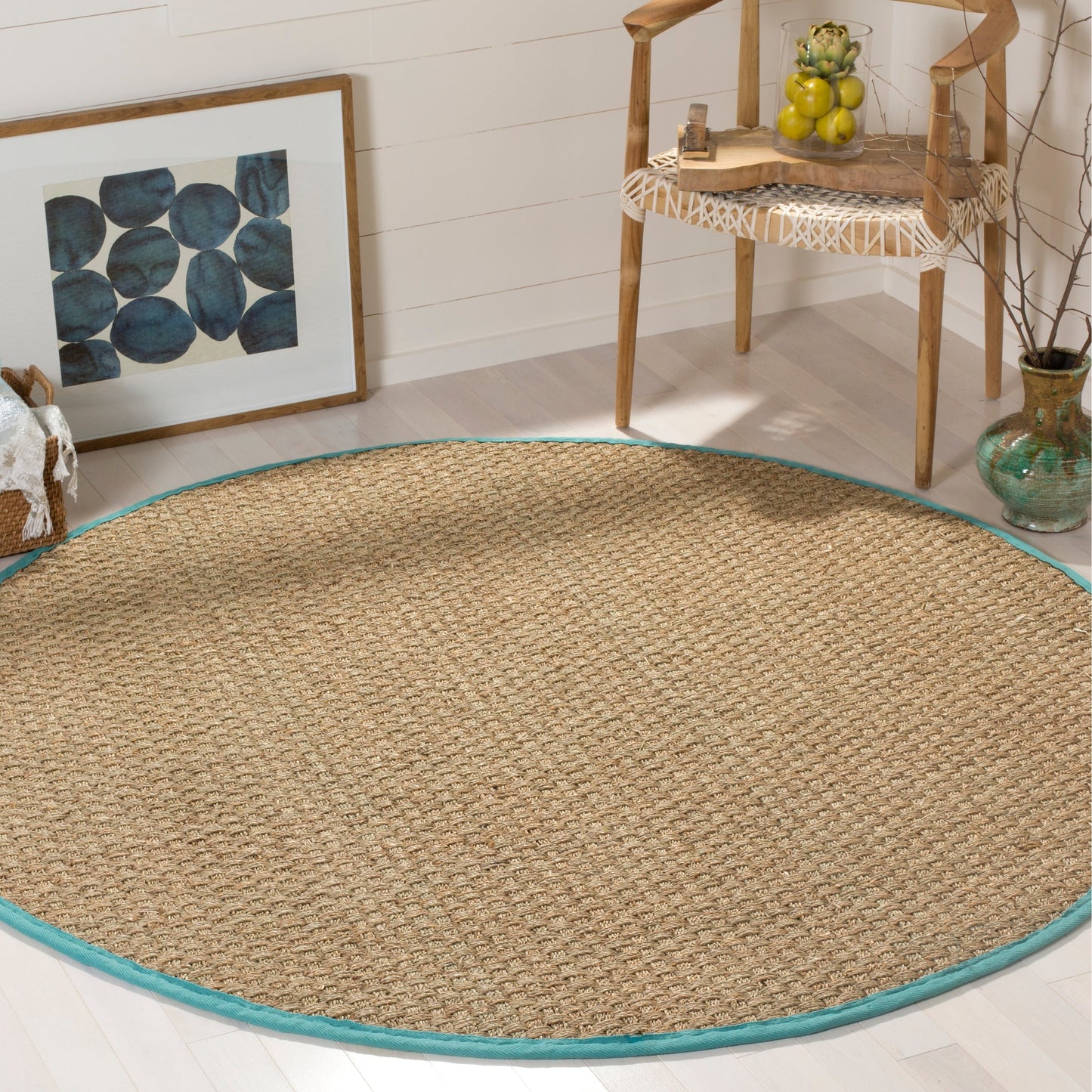 Tapis SAFAVIEH en fibres naturelles Zymryd tissées en jonc de mer