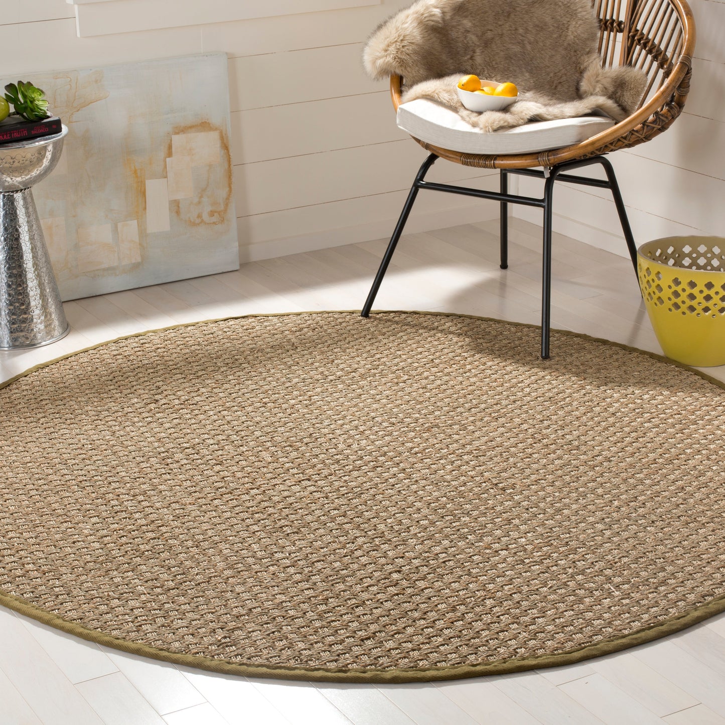 Tapis SAFAVIEH en fibres naturelles Zymryd à motif vannerie en jonc de mer