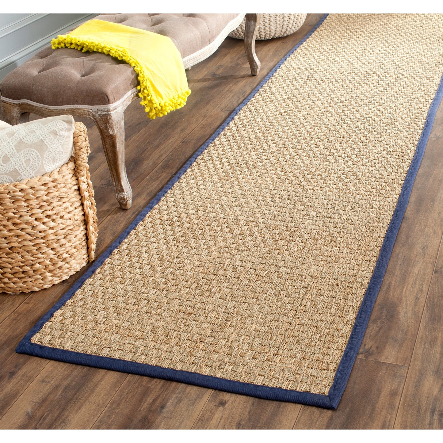 Tapis SAFAVIEH en fibres naturelles Zymryd à motif vannerie en jonc de mer