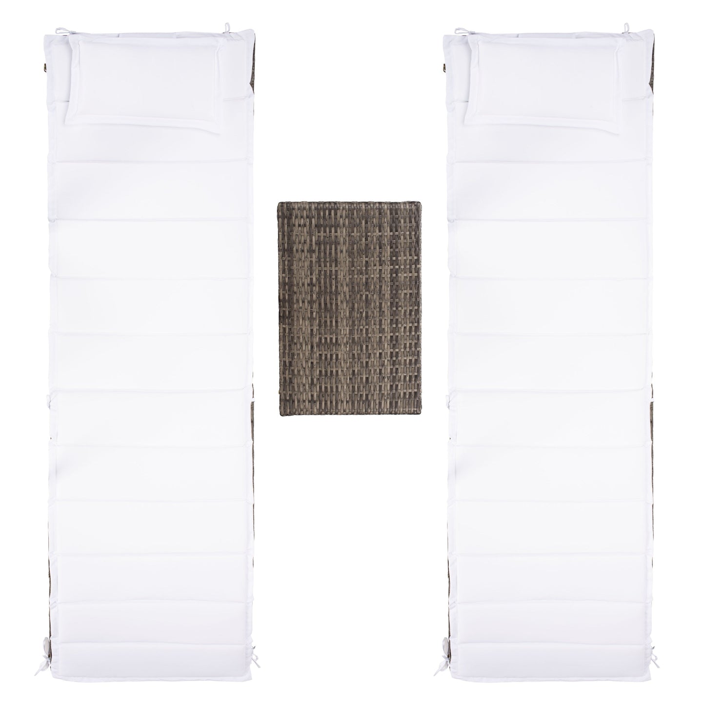 Ensemble de chaises longues d'extérieur Blaguna 3 pièces SAFAVIEH - 83 L x 20 P x 24 H