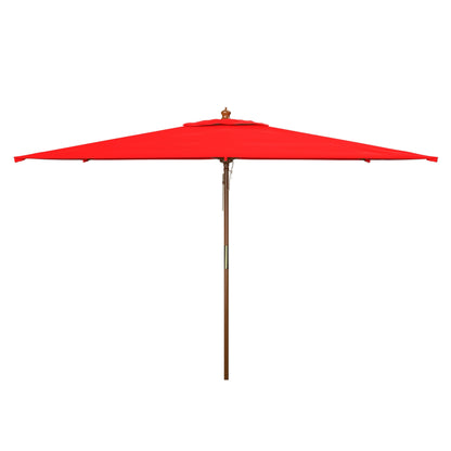 Parasol de marché à poulie en bois SAFAVIEH Outdoor Glauca de 11 pieds