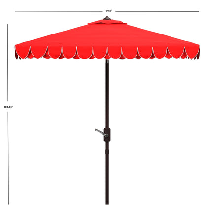 Parasol carré d'extérieur SAFAVIEH Naima Valance de 7,5 pieds