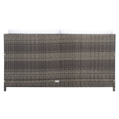 Lit de repos d'extérieur SAFAVIEH Taniyah en osier avec oreiller et coussins - 53 L x 28 P x 62 H