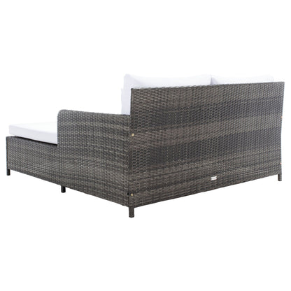 Lit de repos d'extérieur SAFAVIEH Taniyah en osier avec oreiller et coussins - 53 L x 28 P x 62 H