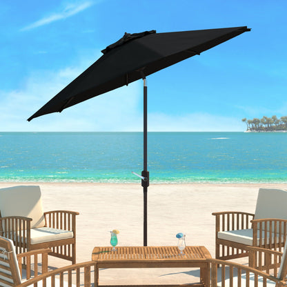 Parasol de terrasse SAFAVIEH Rieta en aluminium, inclinable et à manivelle, 2,74 m (9 pi), base non incluse