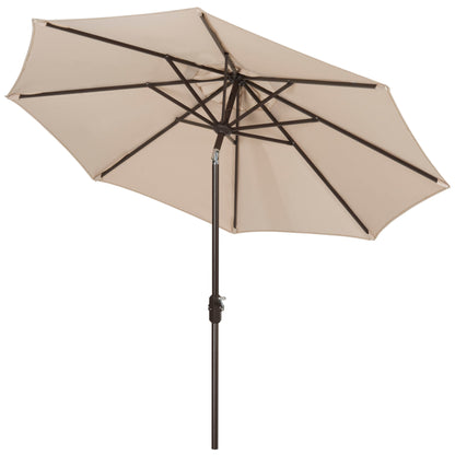Parasol de terrasse SAFAVIEH Rieta en aluminium, inclinable et à manivelle, 2,74 m (9 pi), base non incluse