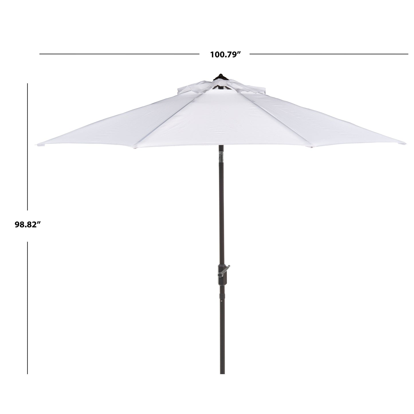 Parasol de terrasse SAFAVIEH Rieta en aluminium, inclinable et à manivelle, 2,74 m (9 pi), base non incluse