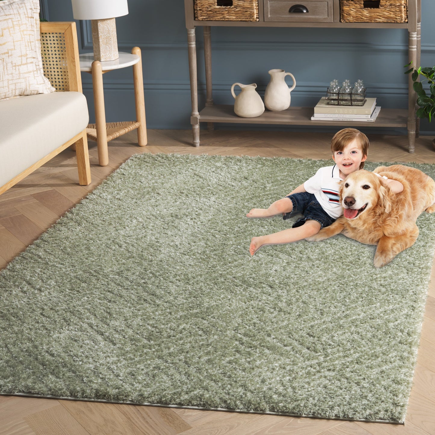 Tapis SAFAVIEH Tahoe Shag Lisjana géométrique de 3 cm d'épaisseur
