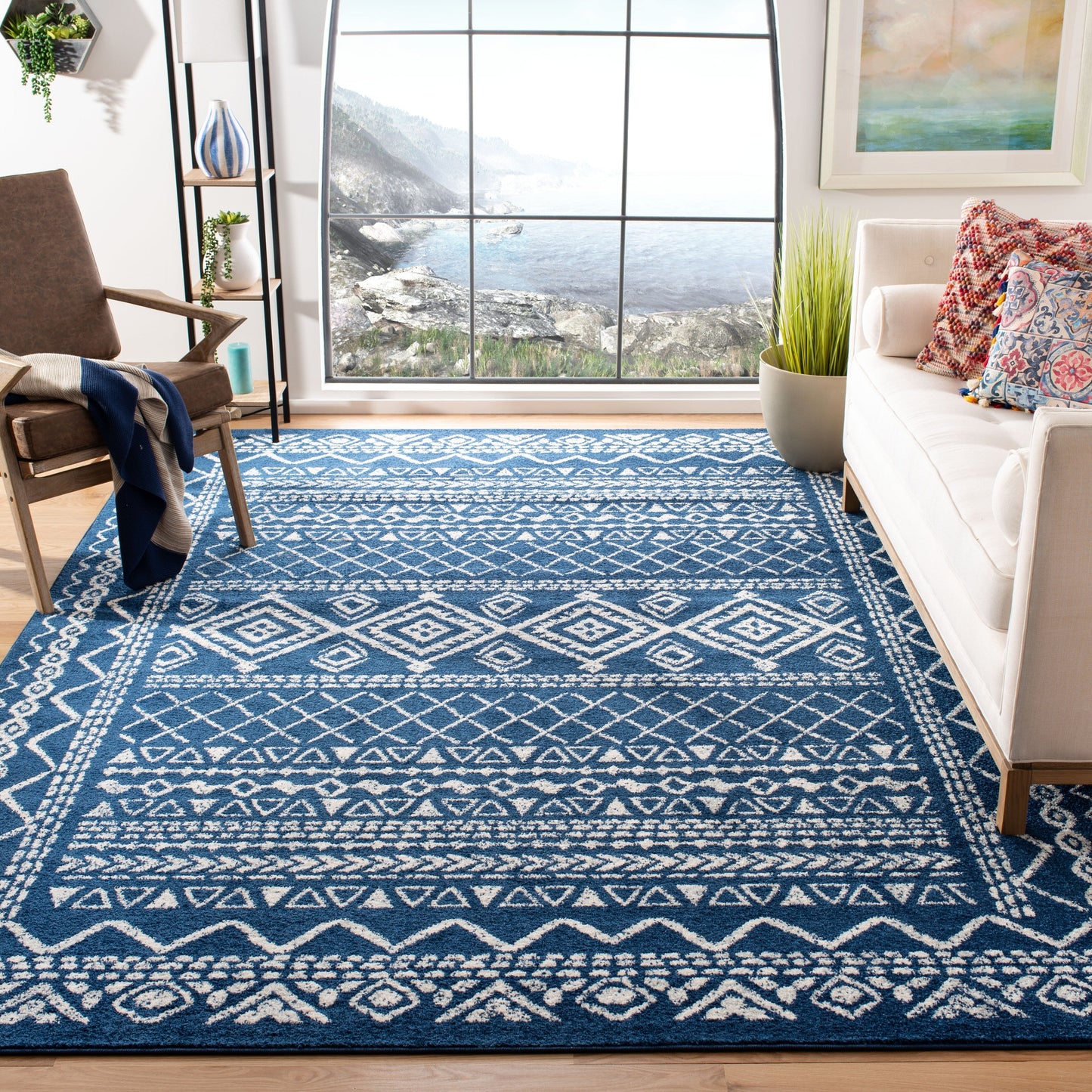 Tapis rustique marocain bohème tribal vieilli SAFAVIEH Tulum Hinnertje