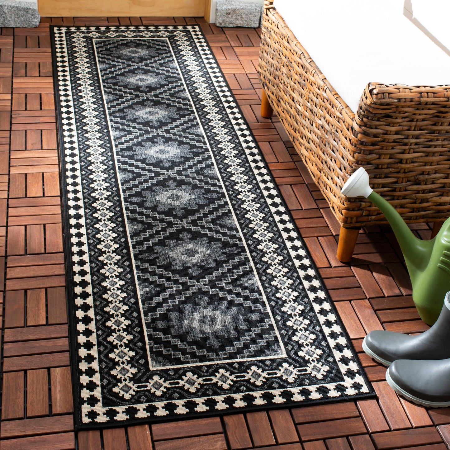 Tapis d'intérieur/extérieur imperméable SAFAVIEH Veranda Rita pour terrasse ou jardin