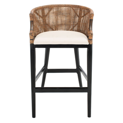 Tabouret de bar en rotin SAFAVIEH Virona de 76 cm (22,3 po l x 20,5 po l x 39 po H)