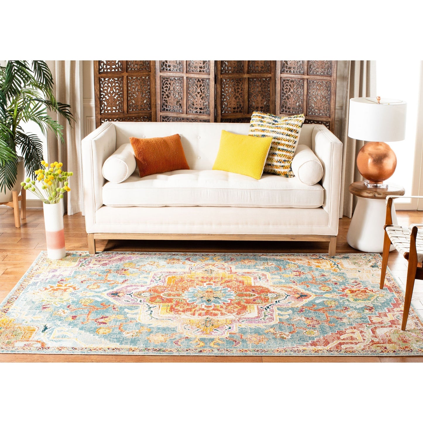 SAFAVIEH, Tapis Médaillon Boho Vintage Crystal Naimat