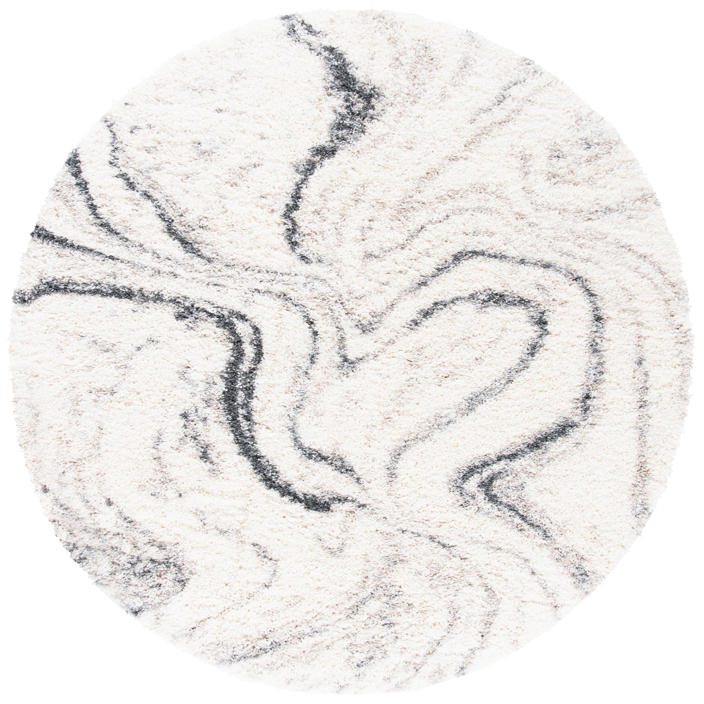 SAFAVIEH, Fontana Shag Zviya Tapis moderne abstrait de 5,1 cm d'épaisseur