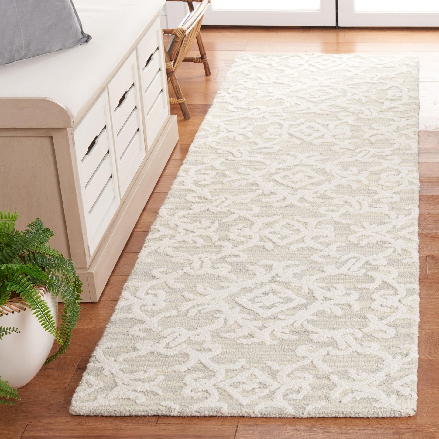 SAFAVIEH, Tapis en laine moderne à motif floral Blossom Vesela, fait main