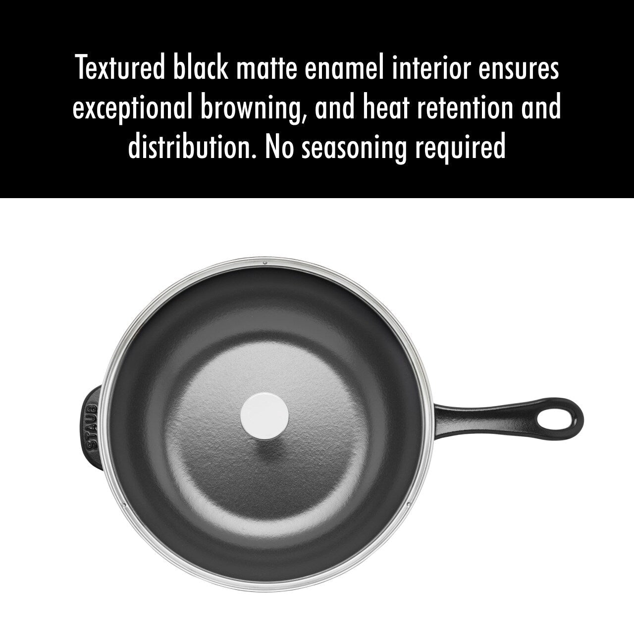 Poêle quotidienne en fonte STAUB de 2,9 pintes avec couvercle en verre