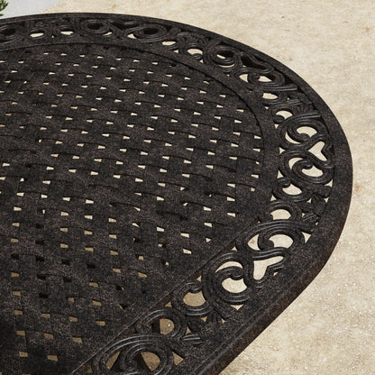 Ensemble de salle à manger d'extérieur en aluminium bronze Sanibel 7 pièces avec table à manger ovale de 72 pouces et six fauteuils par Homestyles