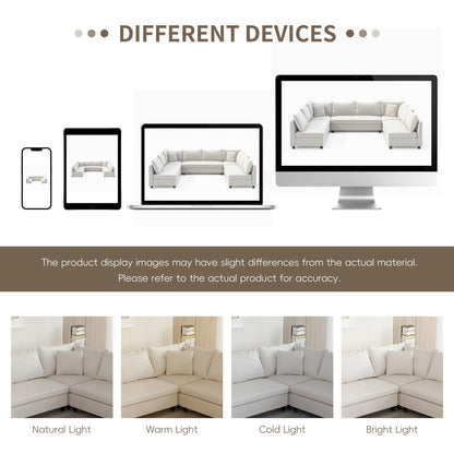 Canapé sectionnel, ensemble de canapé réversible en chenille en forme de U, combinaison libre, canapé convertible surdimensionné 8 places