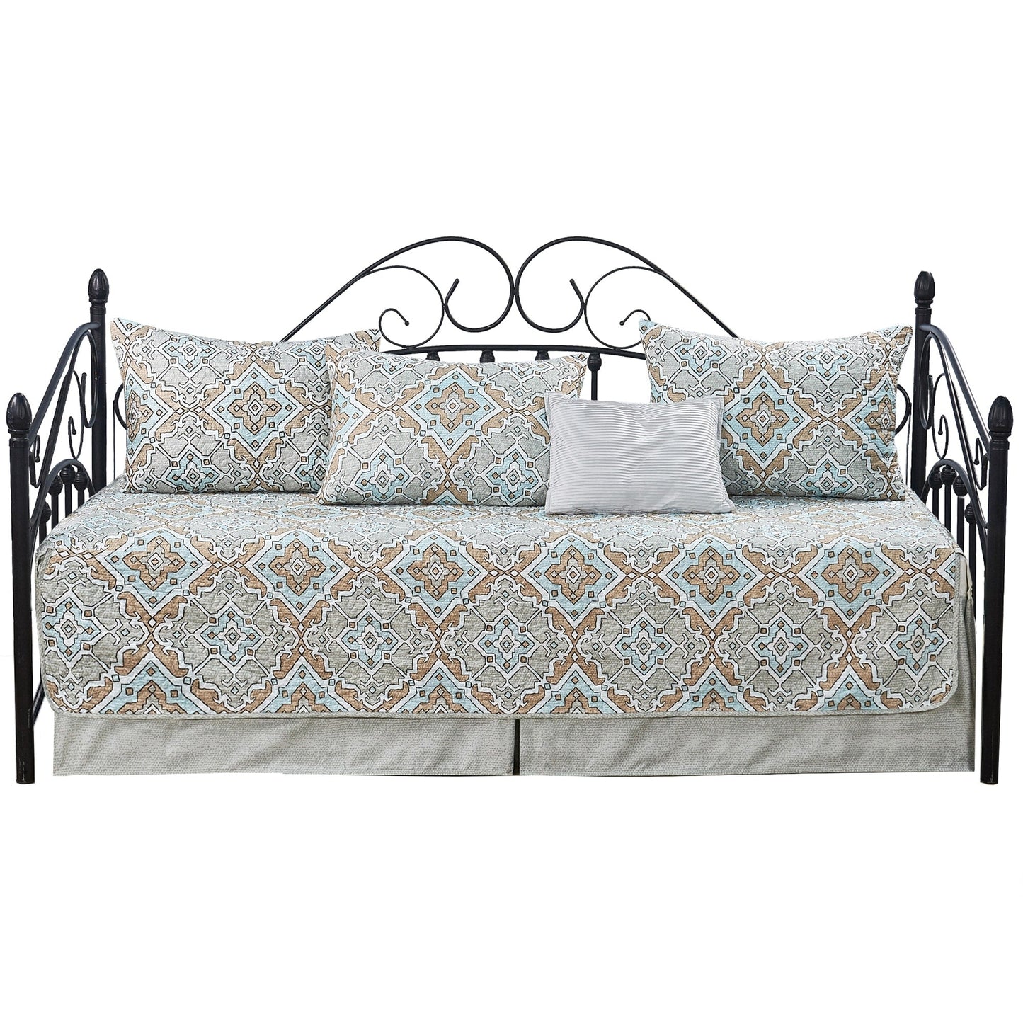 Ensemble de couvre-lit Serenta 6 pièces en mélange de coton pour lit de jour - 75 x 39