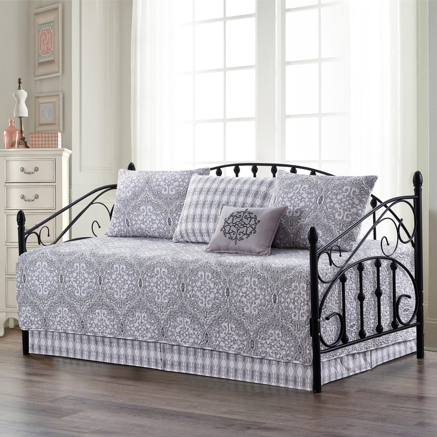 Ensemble de couvre-lit Serenta 6 pièces en mélange de coton pour lit de jour - 75 x 39