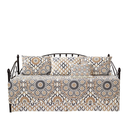 Ensemble de couvre-lit Serenta 6 pièces en mélange de coton pour lit de jour - 75 x 39