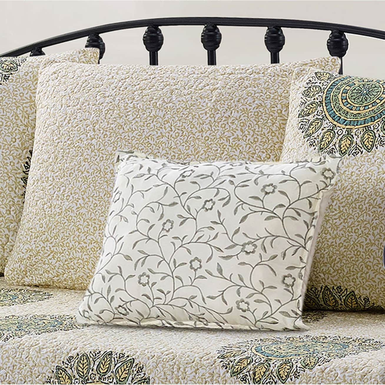 Ensemble de couvre-lit Serenta 6 pièces en mélange de coton pour lit de jour - 75 x 39