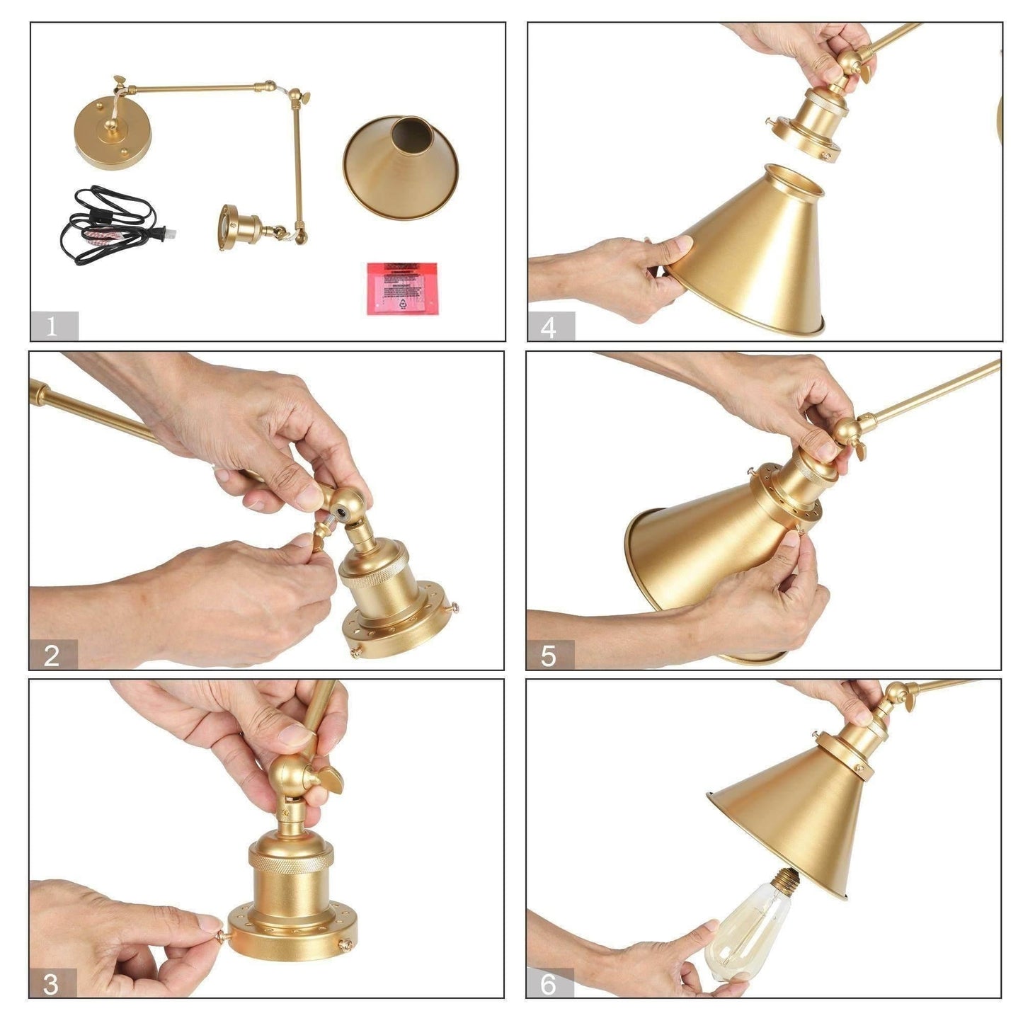 Lot de 2 appliques murales modernes à bras pivotant réglables et câblées