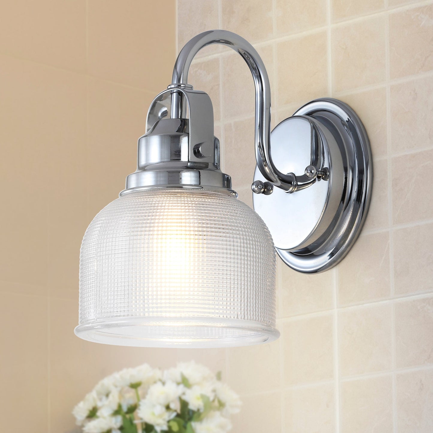 Applique murale LED Shirley en métal et verre, par JONATHAN Y