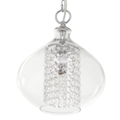 Pendentif suspendu Silver Orchid en verre Wallock et cristal facetté, à brancher ou à câblé
