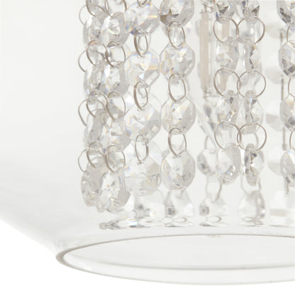 Pendentif suspendu Silver Orchid en verre Wallock et cristal facetté, à brancher ou à câblé