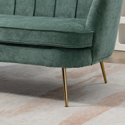 Petit canapé deux places Mini Room avec pieds en métal doré - 2 places