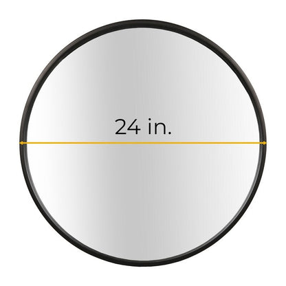 Miroir mural rond classique de style ferme avec cadre en bois